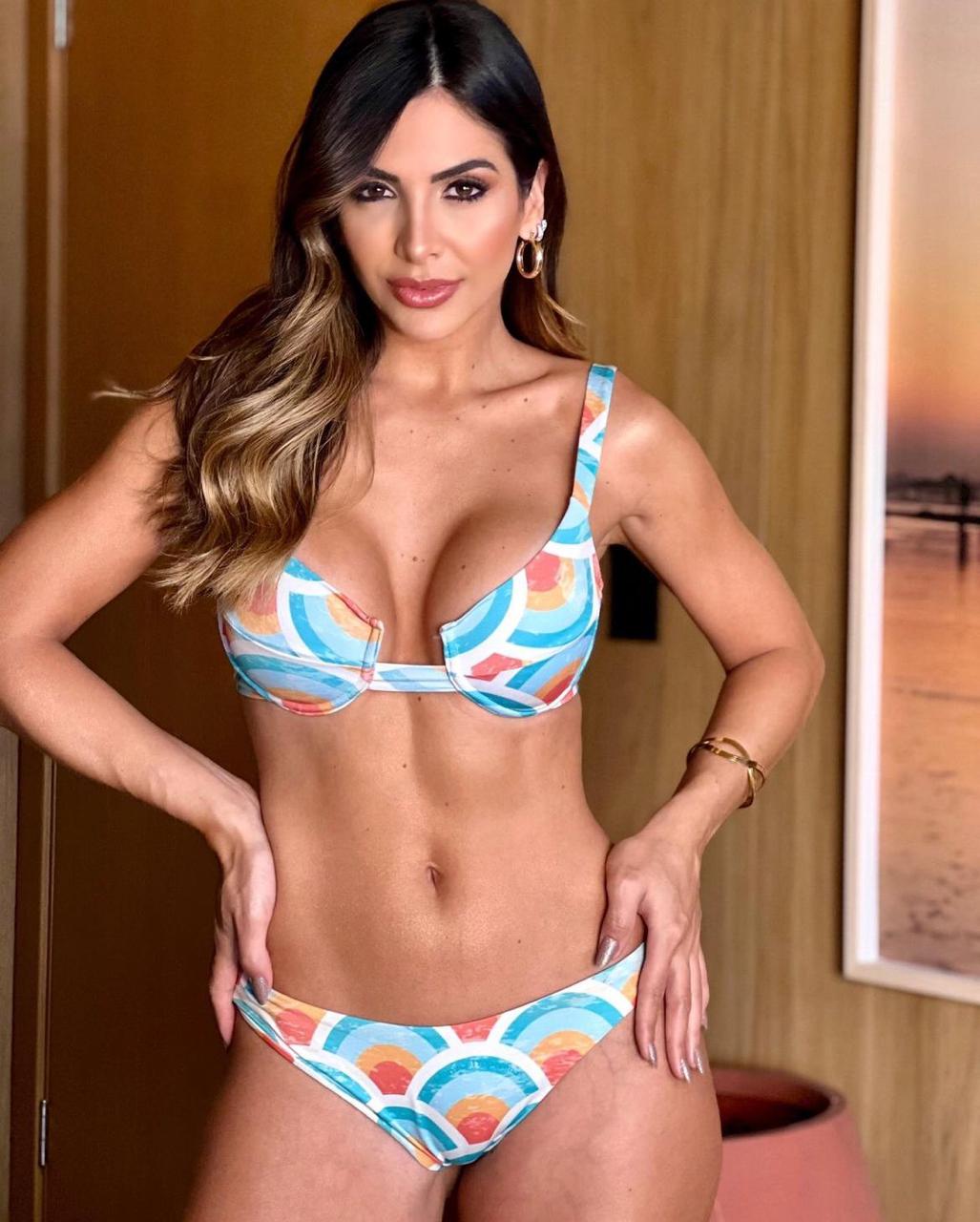 Bikini Half Cup Geometric Circles