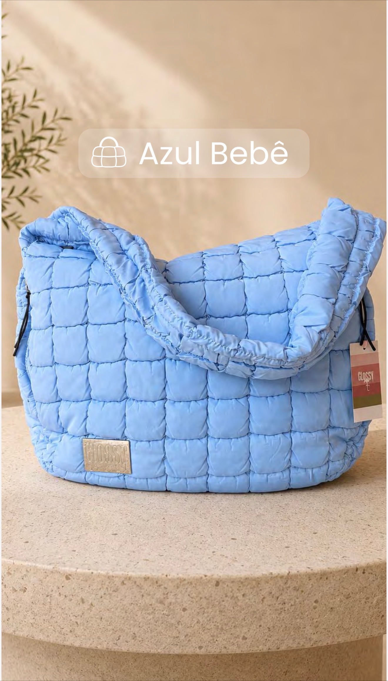 Puffer Bag Glossy - Baby Blue