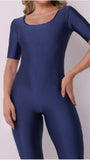 Long Jumpsuit Glossy Blue Jeans
