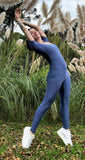 Long Jumpsuit Glossy Blue Jeans