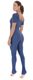 Long Jumpsuit Glossy Blue Jeans