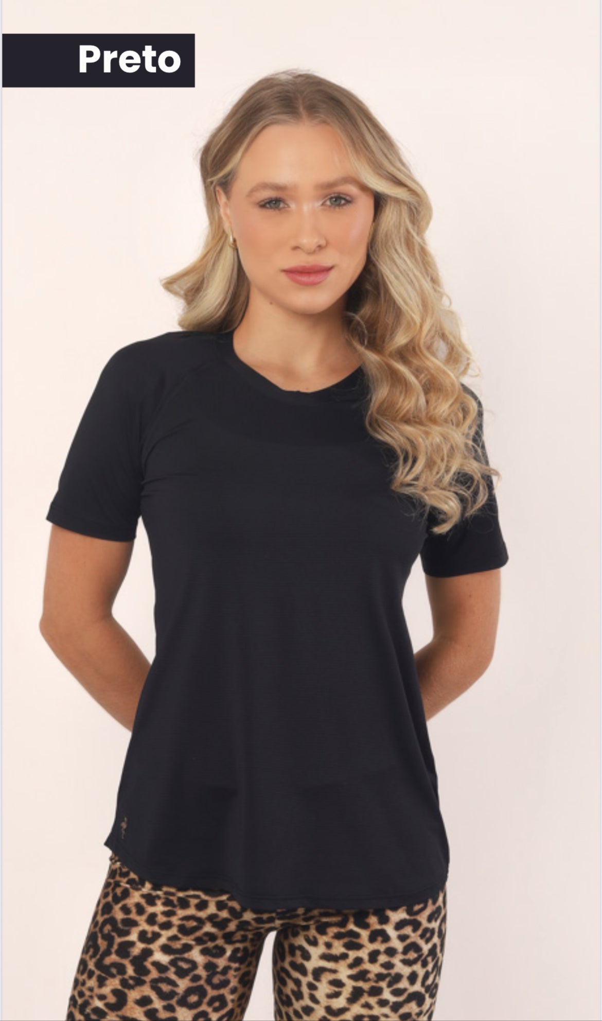 T-Shirt Glossy Raglan Preta