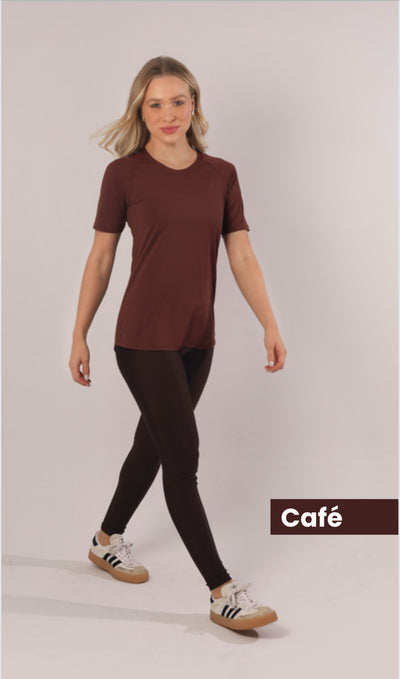 T-Shirt Glossy Raglan Café
