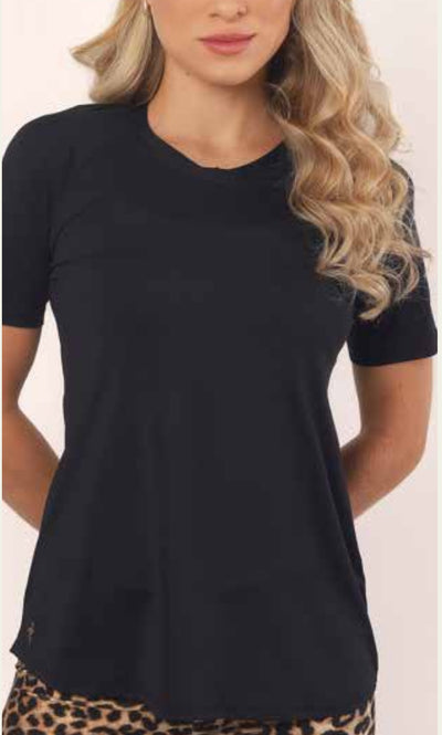 T-Shirt Glossy Raglan Preta