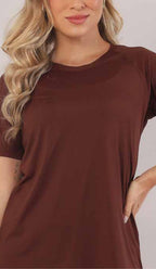 T-Shirt Glossy Raglan Coffee