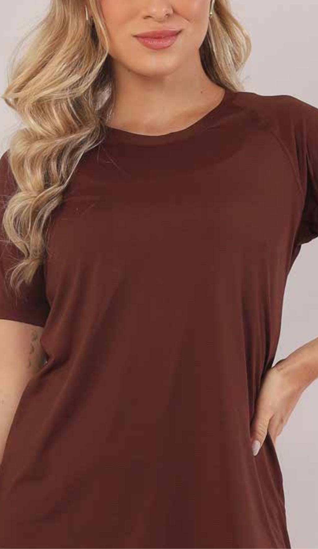 T-Shirt Glossy Raglan Coffee