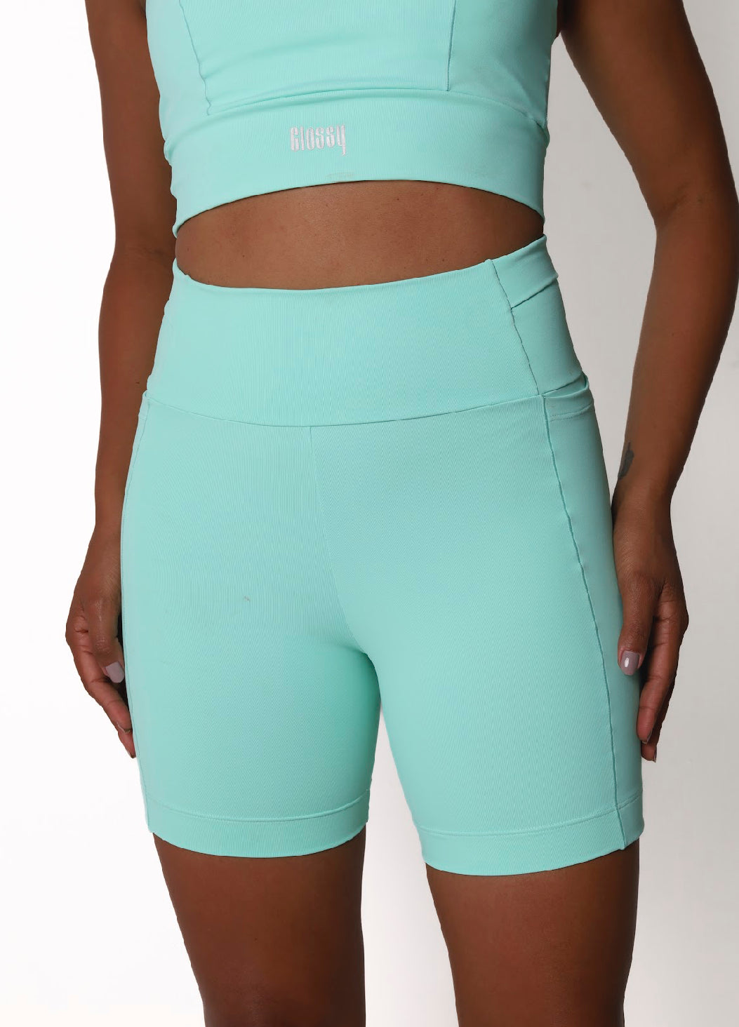 Shorts Race Glossy Aqua Marine