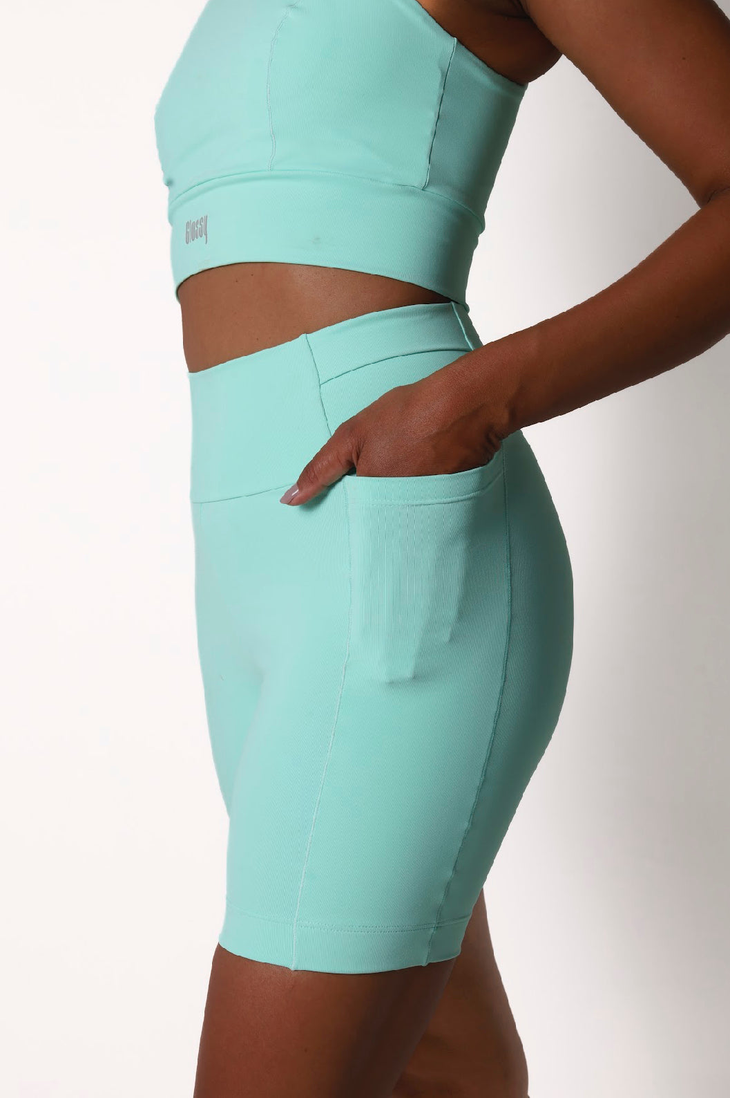 Shorts Race Glossy Aqua Marine