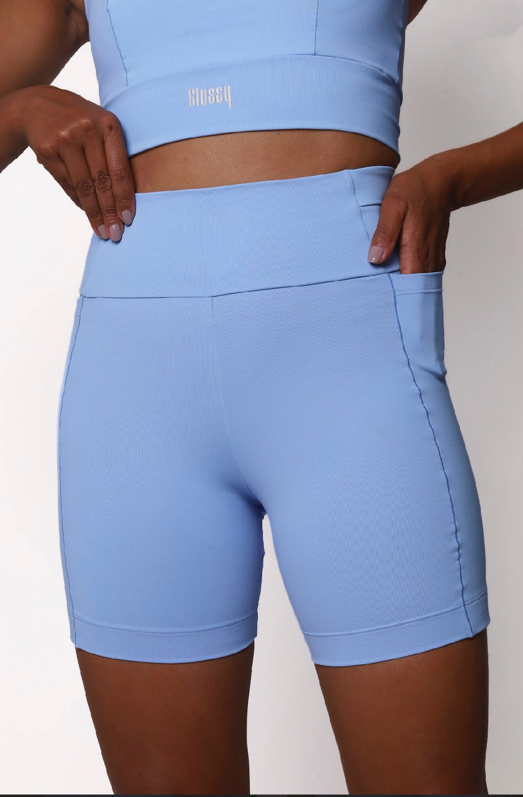 Shorts Race Glossy Baby Blue