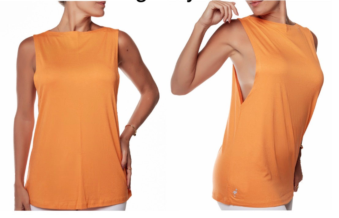Oversized Tank Top Glossy - Pêssego
