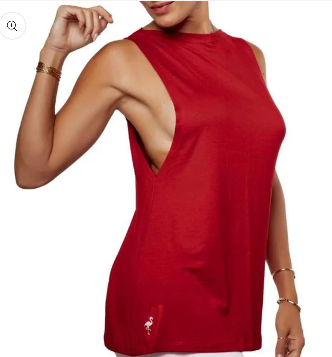 Oversized Tank Top Glossy - Tomato