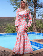 Beach Cover Up Pink Polka Dots