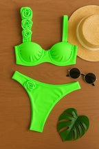 Bikini Flowers Neon Green