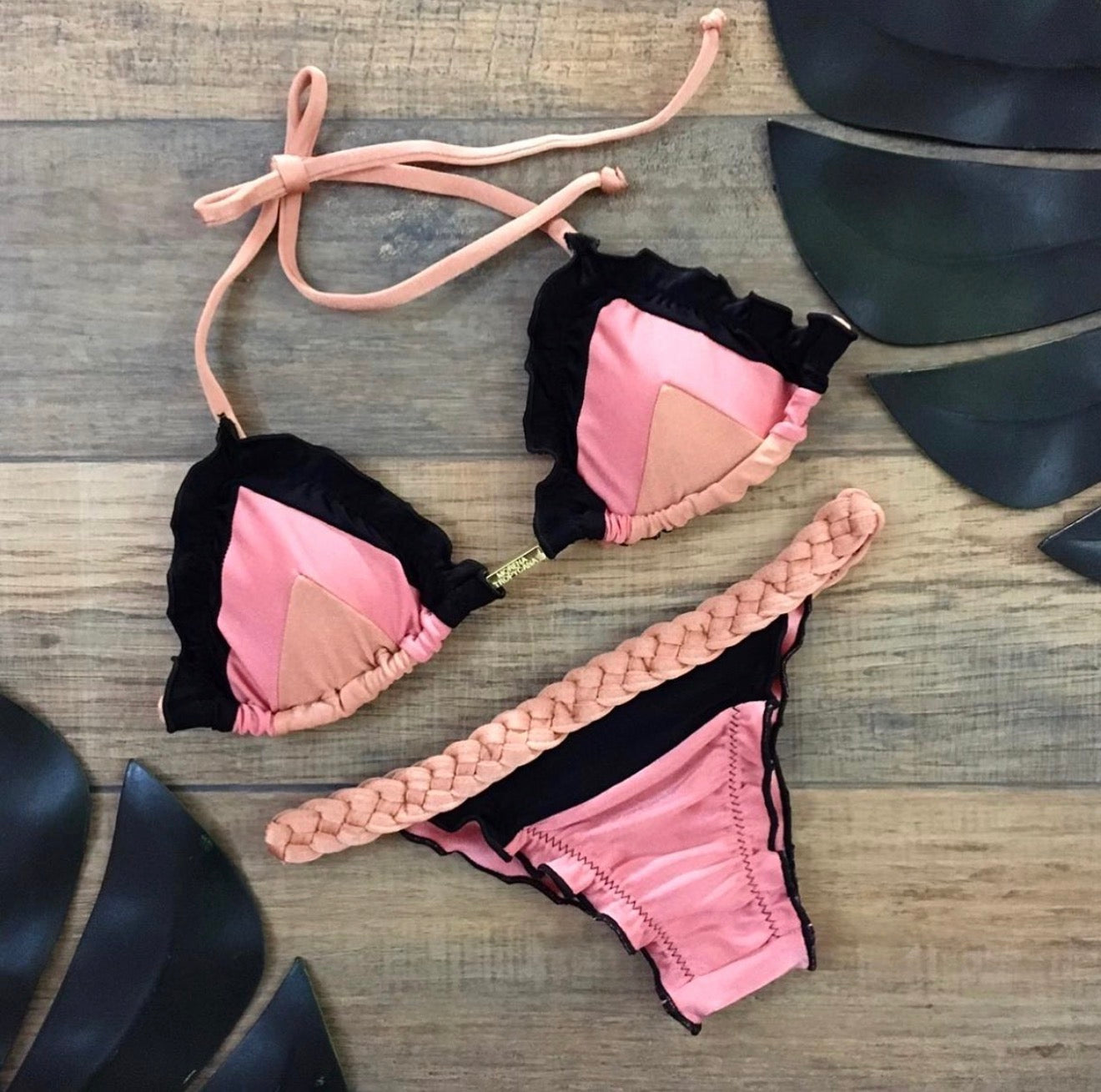 Geometric Bikini - Salmon