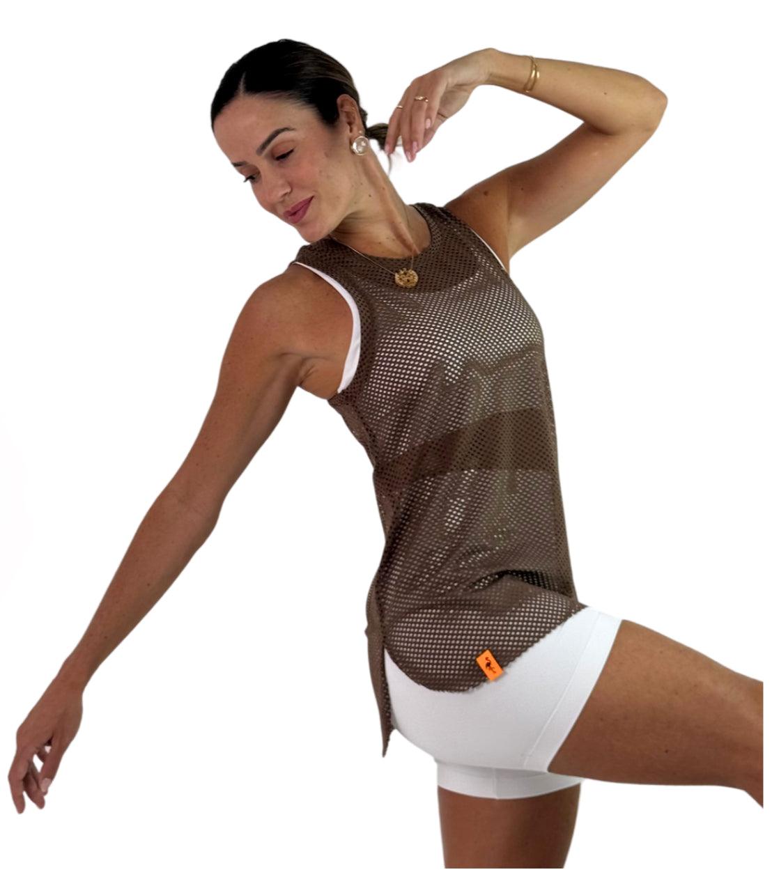 Tank Top Regata Tela Castanho - LubyLu