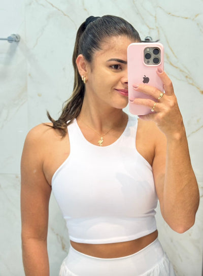 Top Trapézio Glossy Branco