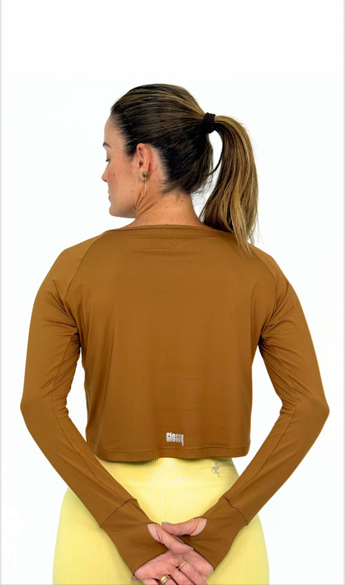 2-in-1 Wrap Crop - Coffee