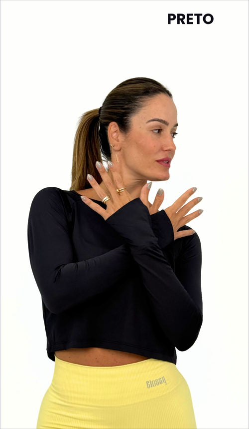 2-in-1 Wrap Crop - Black