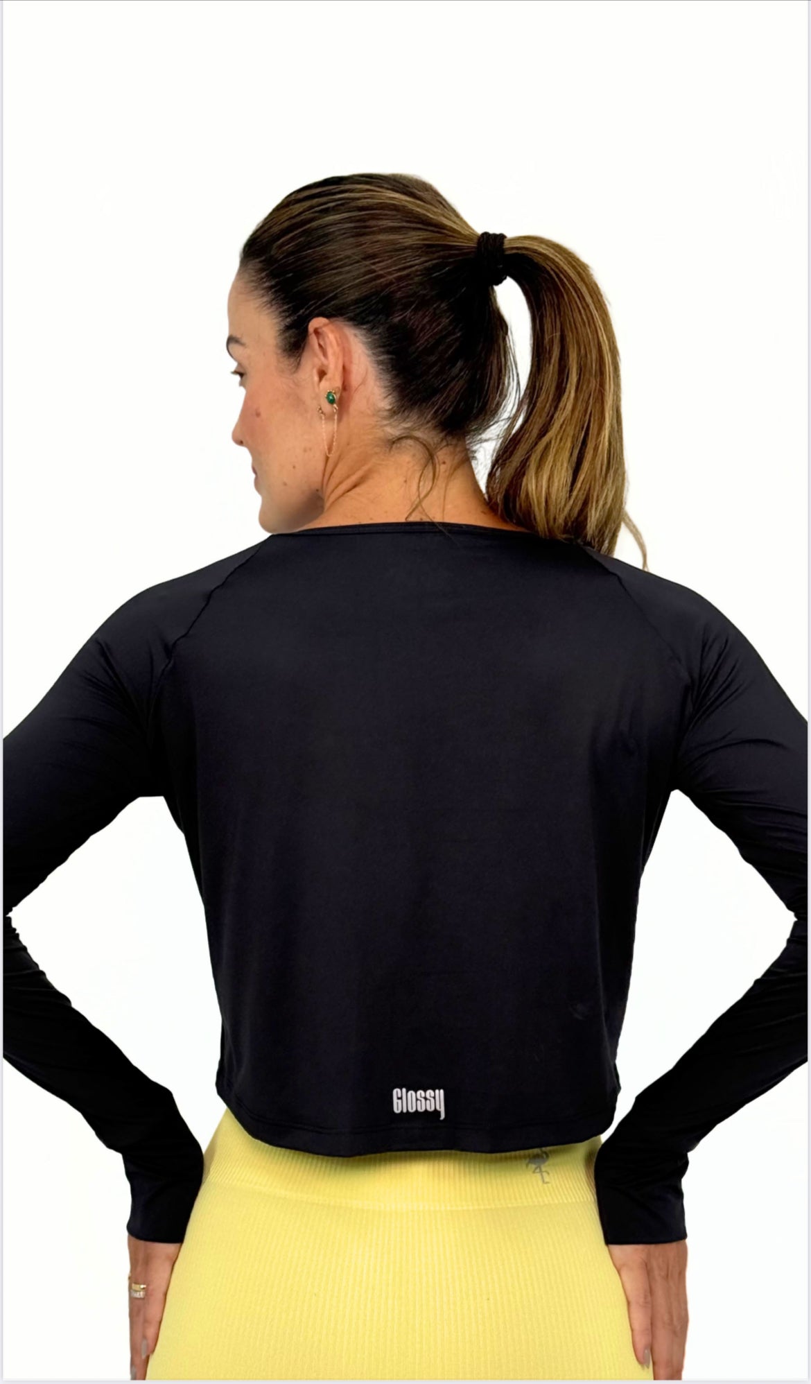 Cropped Top & Bumbum Towel Skirt Set - Black