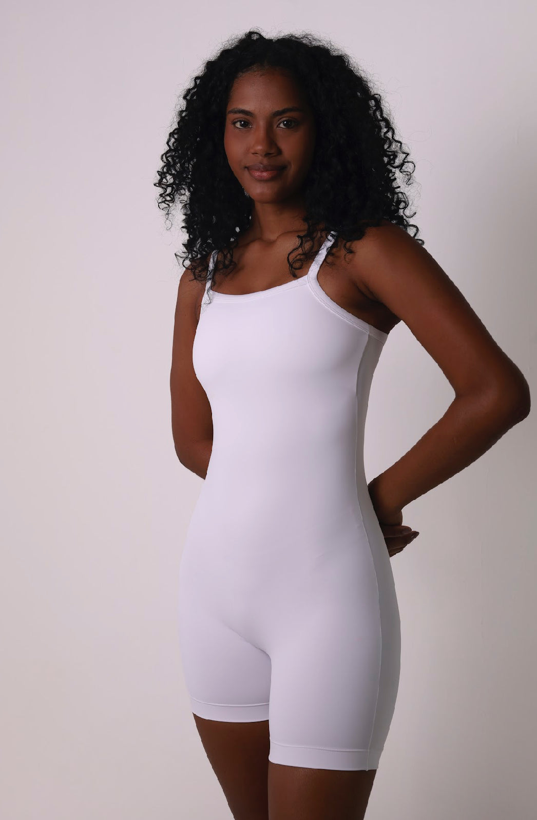 Short Jumpsuit Glossy White