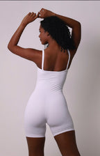 Short Jumpsuit Glossy White
