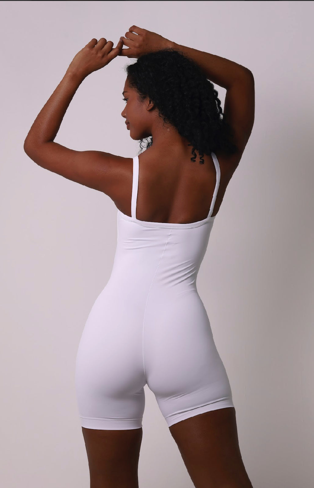 Short Jumpsuit Glossy White