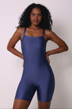 Short Jumpsuit Glossy Blue Jeans