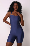 Short Jumpsuit Glossy Blue Jeans