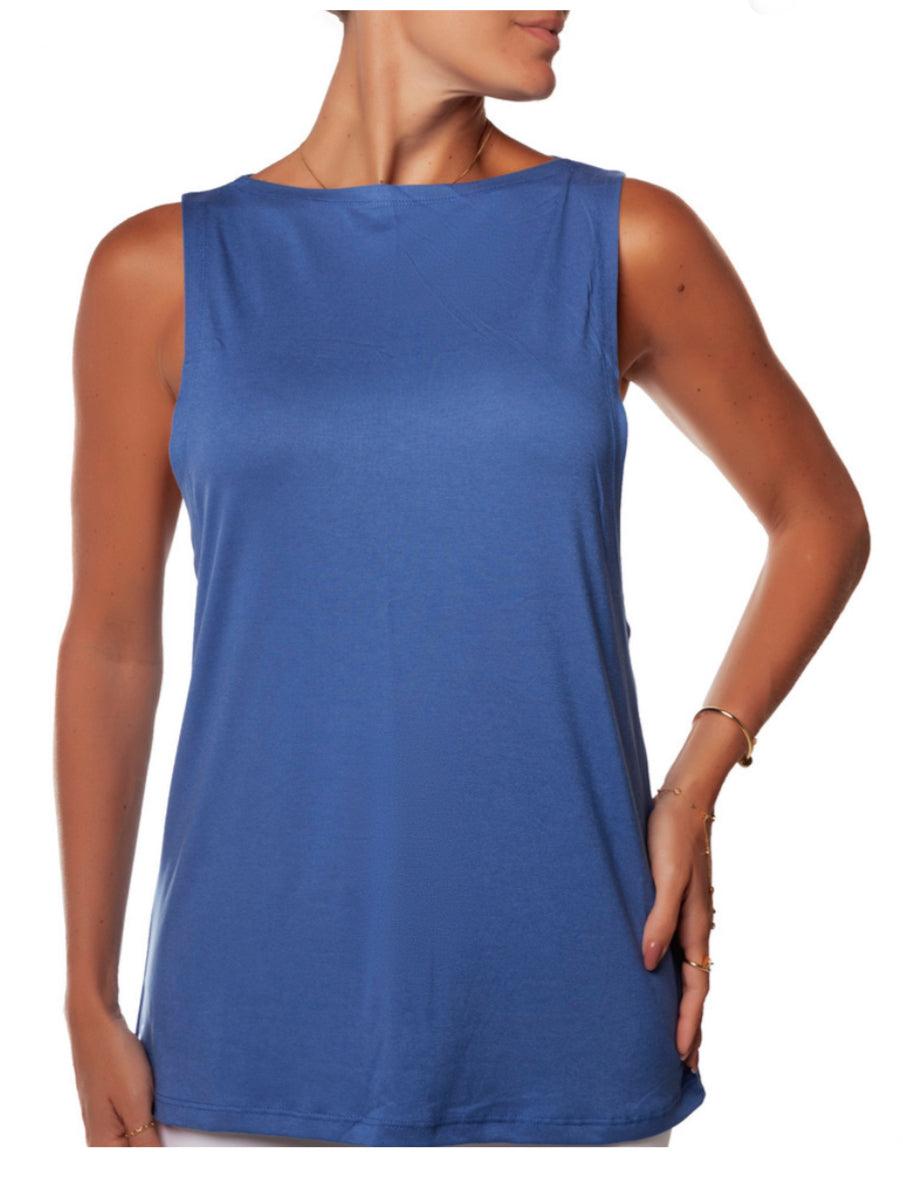 Tank Top Regatão Glossy Blue Jeans - LubyLu