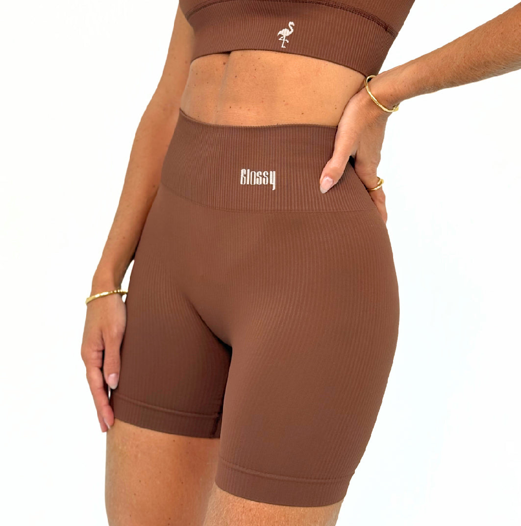 Shorts Seamless Glossy Coffee