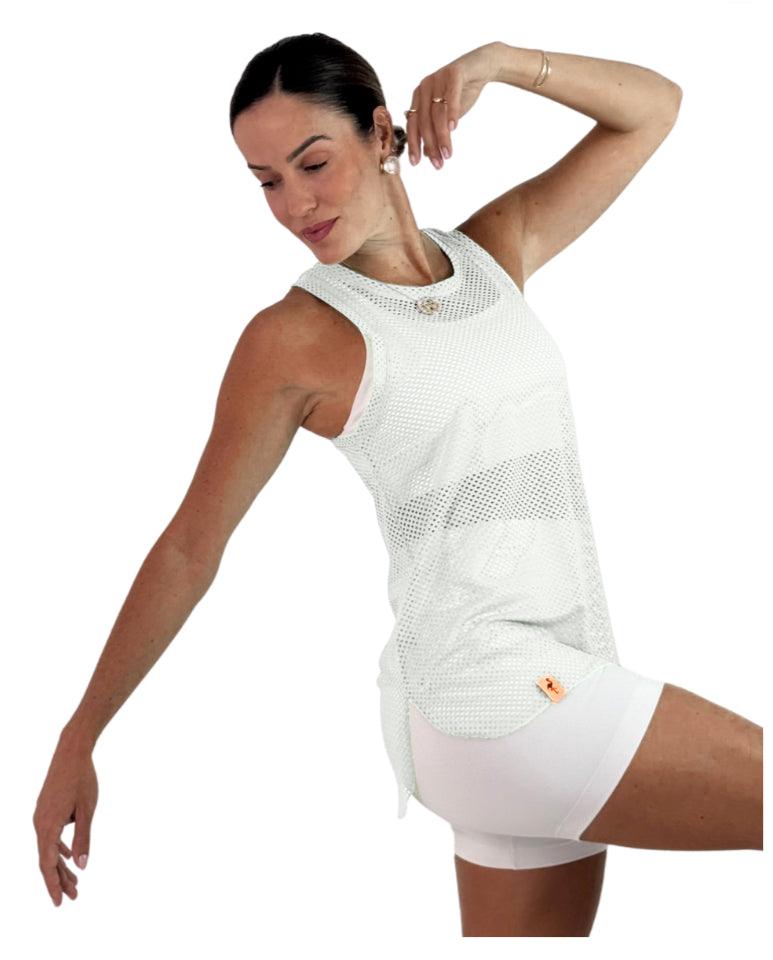 Tank Top Regata Tela Branco - LubyLu