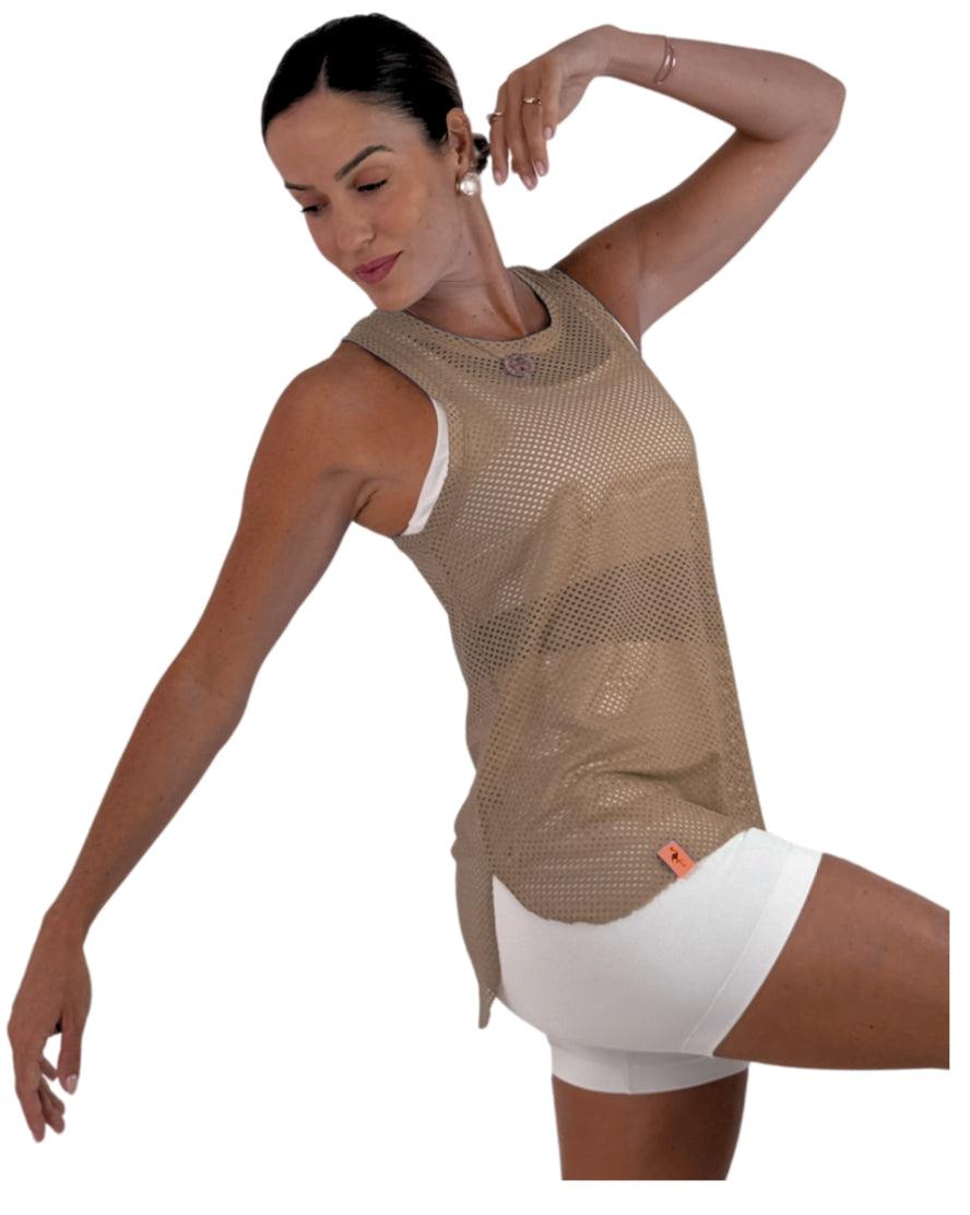 Tank Top Regata Tela Cappuccino - LubyLu