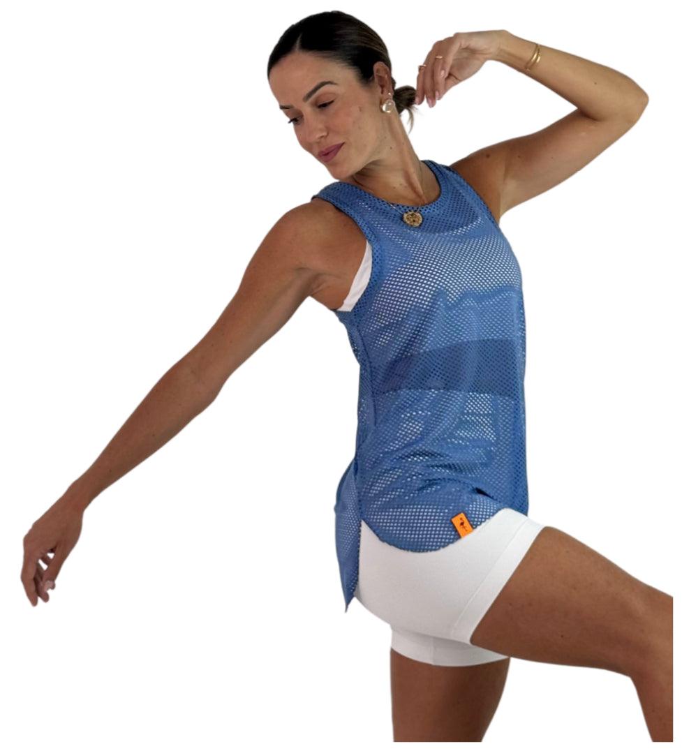 Tank Top Regata Tela Azul Bebê - LubyLu