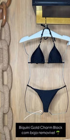 Gold Charm Bikini - Black