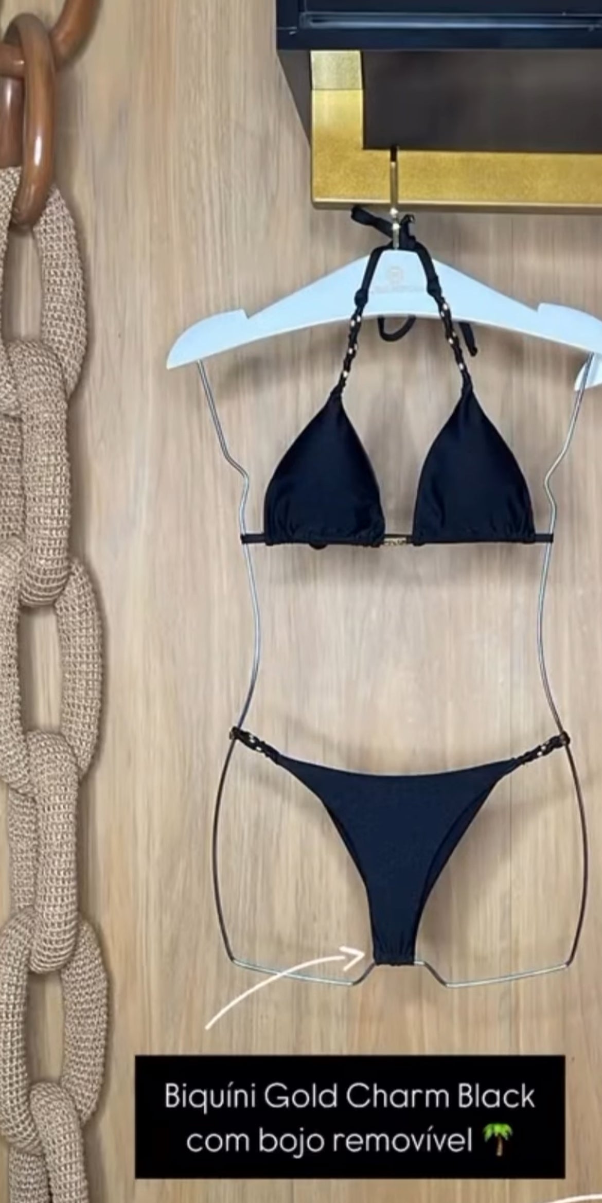 Gold Charm Bikini - Black