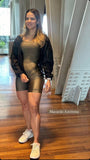 Short Jumpsuit Glossy Azeitona