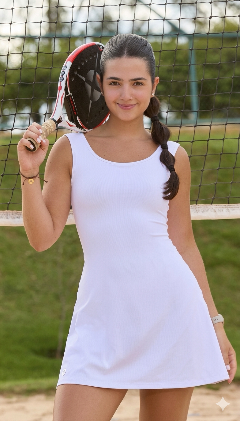 Brisa Glossy Dress White