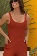 Aura Short Jumpsuit - Terracota