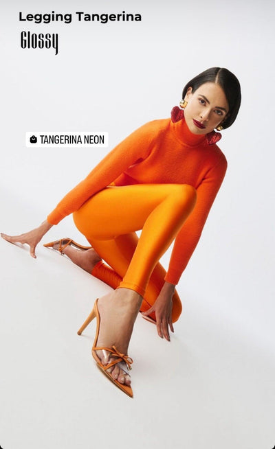 Legging Glossy Tangerina Neon - LubyLu