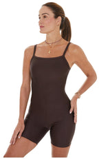 Short Jumpsuit Glossy Café - LubyLu