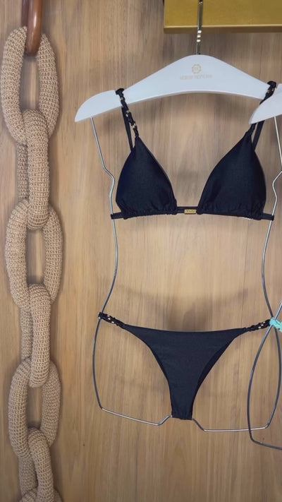 Gold Charm Bikini - Black